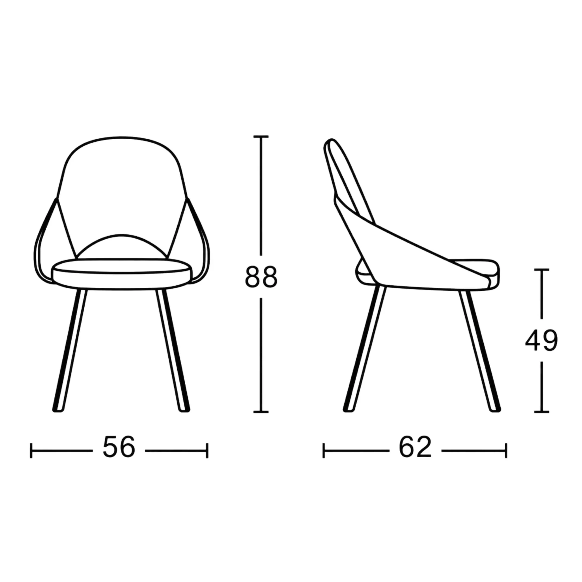 Chaise bleue à accoudoirs intégrés (x2) AUREN
