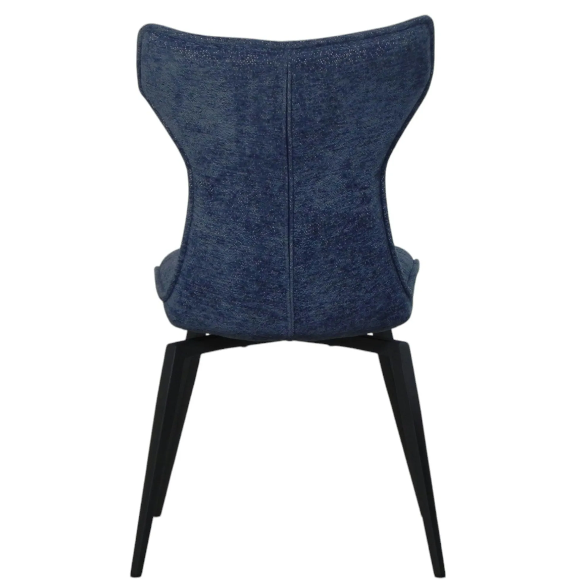 Chaise bleue pivotante en velours avec passepoil (lot de 2) LOMBARDIE