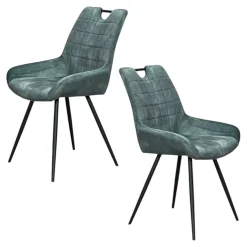 Chaise bleu pétrole avec poignée (lot de 2) MALMOE