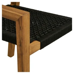 Chaise bois et cordage noir intérieur / extérieur (lot de 2) HOOGE