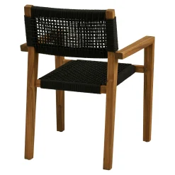 Chaise bois et cordage noir intérieur / extérieur (lot de 2) HOOGE