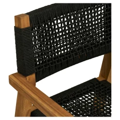 Chaise bois et cordage noir intérieur / extérieur (lot de 2) HOOGE