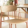 Chaise bois et métal terracota style écolier (lot de 2) TIM