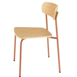 Chaise bois et métal terracota style écolier (lot de 2) TIM