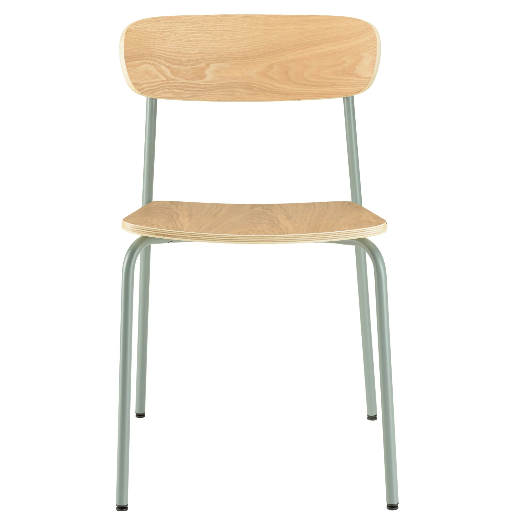 Chaise bois et métal vert pale style écolier (lot de 2) TIM