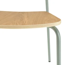 Chaise bois et métal vert pale style écolier (lot de 2) TIM