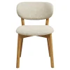 Chaise bois et tissu beige (lot de 2) AMSTERDAM