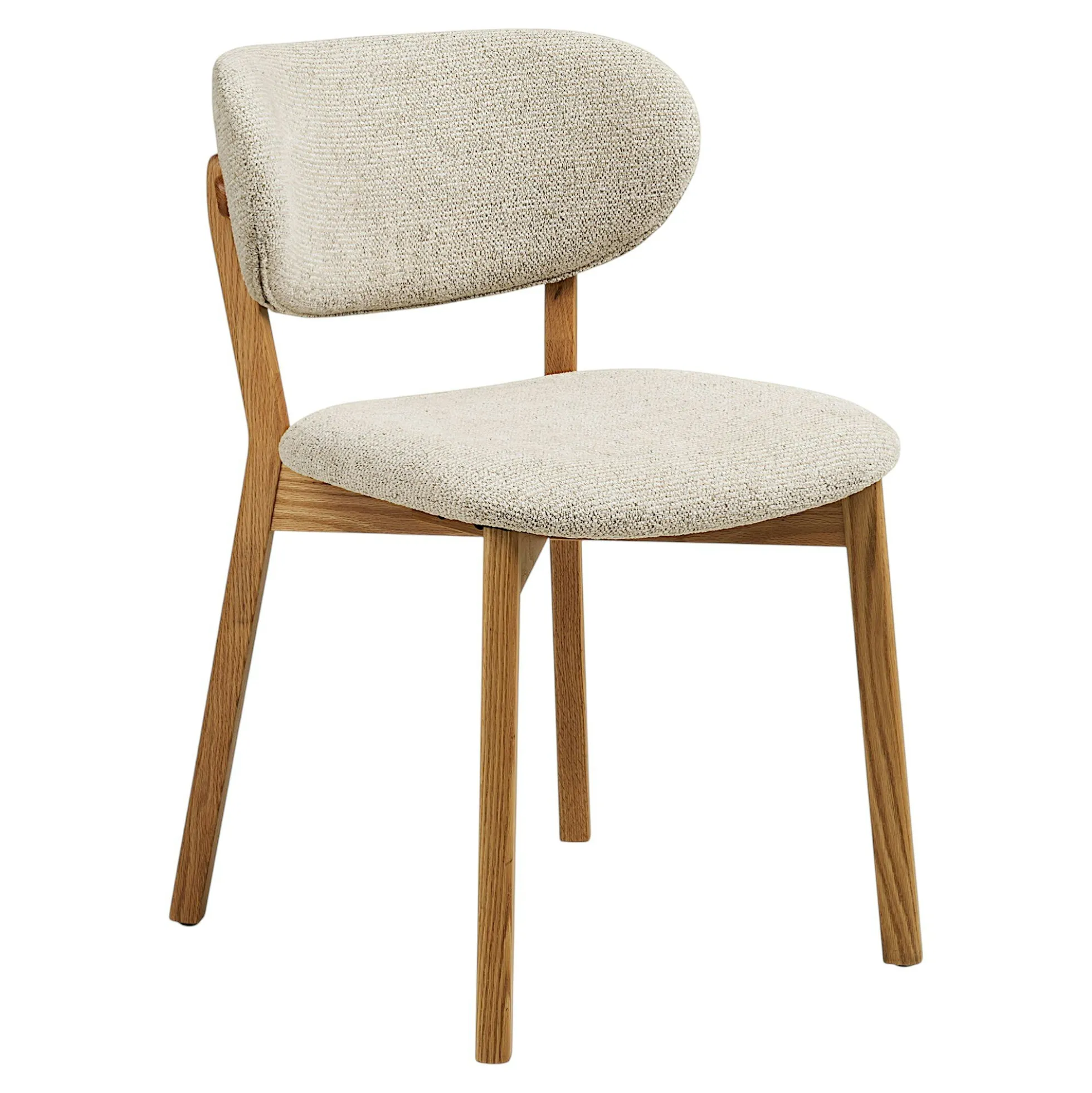 Chaise bois et tissu beige (lot de 2) AMSTERDAM
