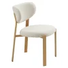 Chaise bois et tissu sable (lot de 2) AMSTERDAM