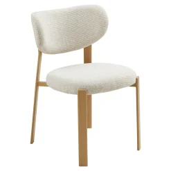 Chaise bois et tissu sable (lot de 2) AMSTERDAM