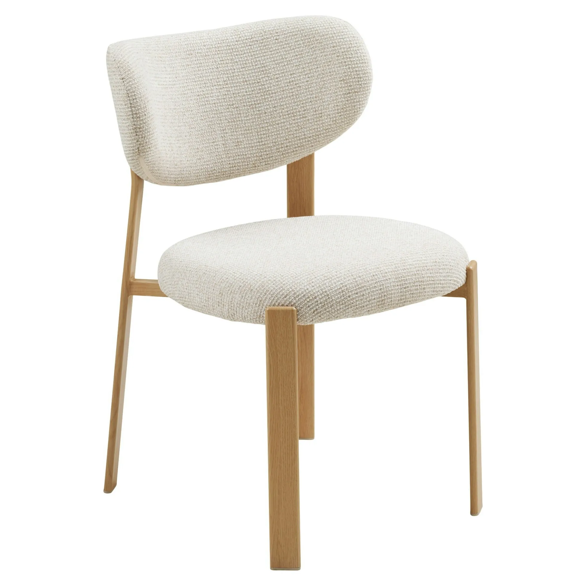 Chaise bois et tissu sable (lot de 2) AMSTERDAM