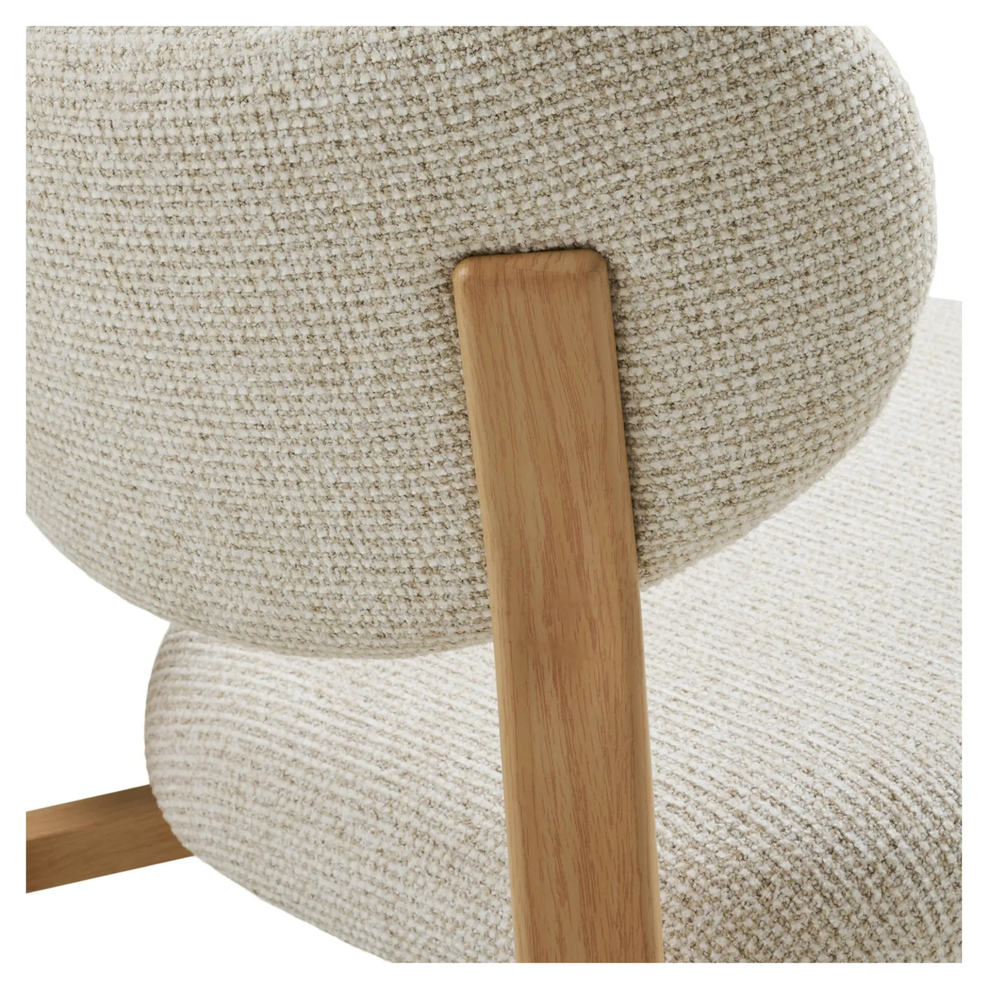 Chaise bois et tissu sable (lot de 2) AMSTERDAM