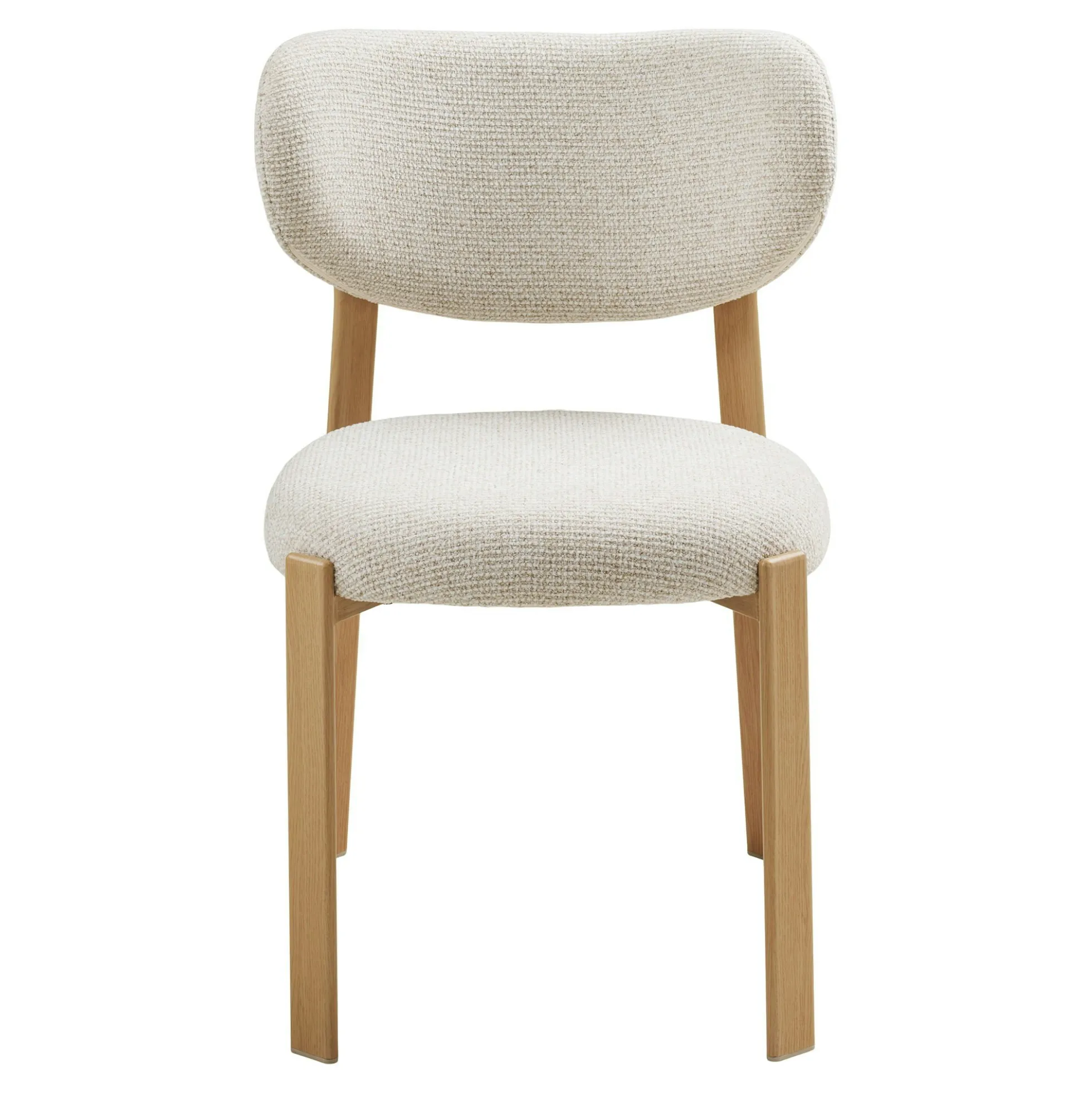 Chaise bois et tissu sable (lot de 2) AMSTERDAM