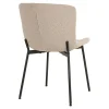Chaise bouclette beige pieds noirs montants (lot de 2) SAVONE