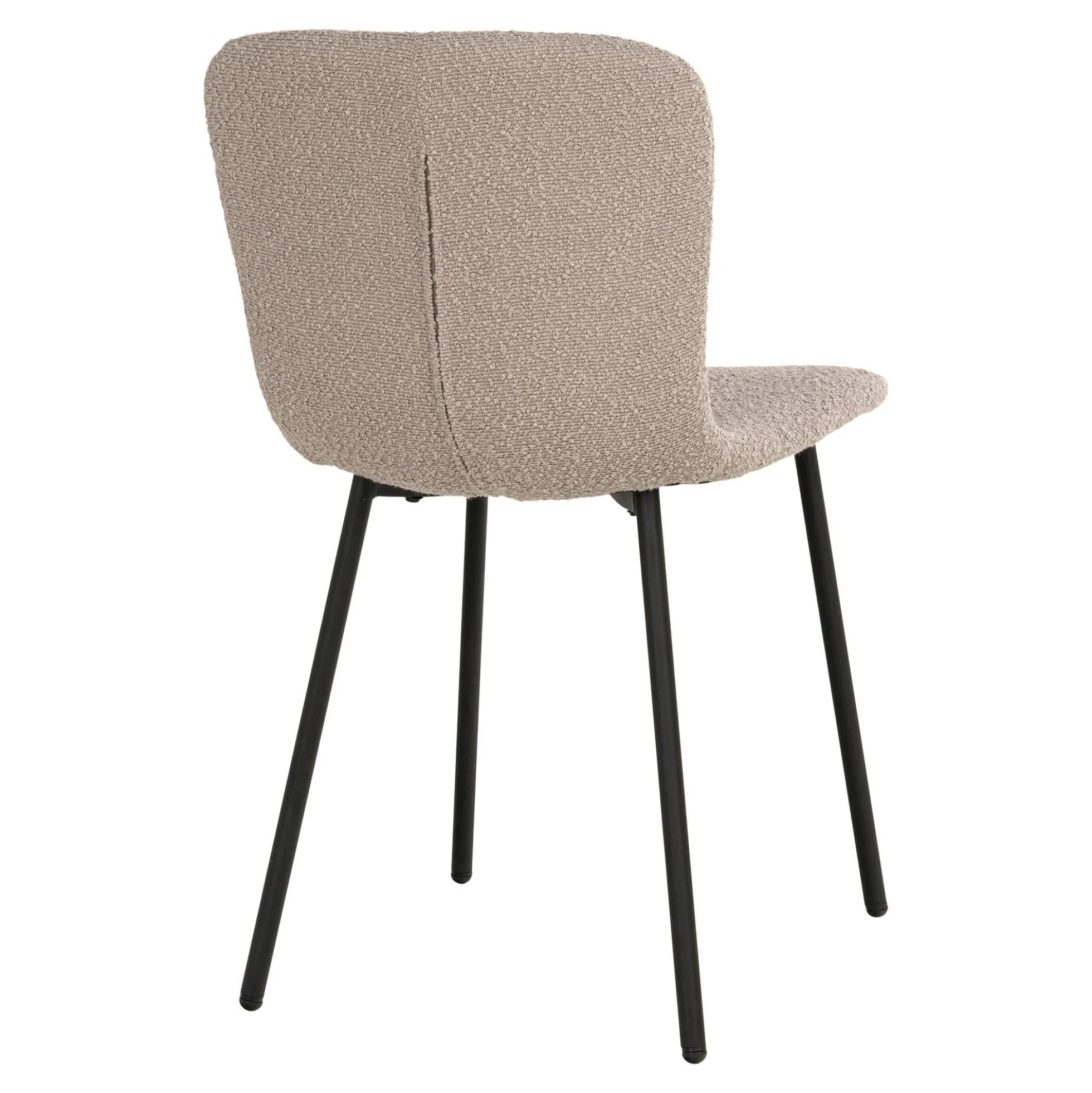 Chaise bouclette beige pieds métal noir (lot de 2) LOTA