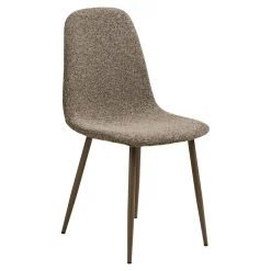Chaise bouclette taupe avec pieds métal (lot de 2) BERLIN