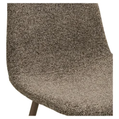 Chaise bouclette taupe avec pieds métal (lot de 2) BERLIN