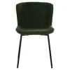Chaise bouclette verte pieds noirs montants (lot de 2) SAVONE