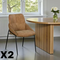 Chaise camel à dossier plissé (lot de 2) OKA
