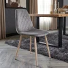 Chaise capitonnée velours gris taupe HAWAI (lot de 2)