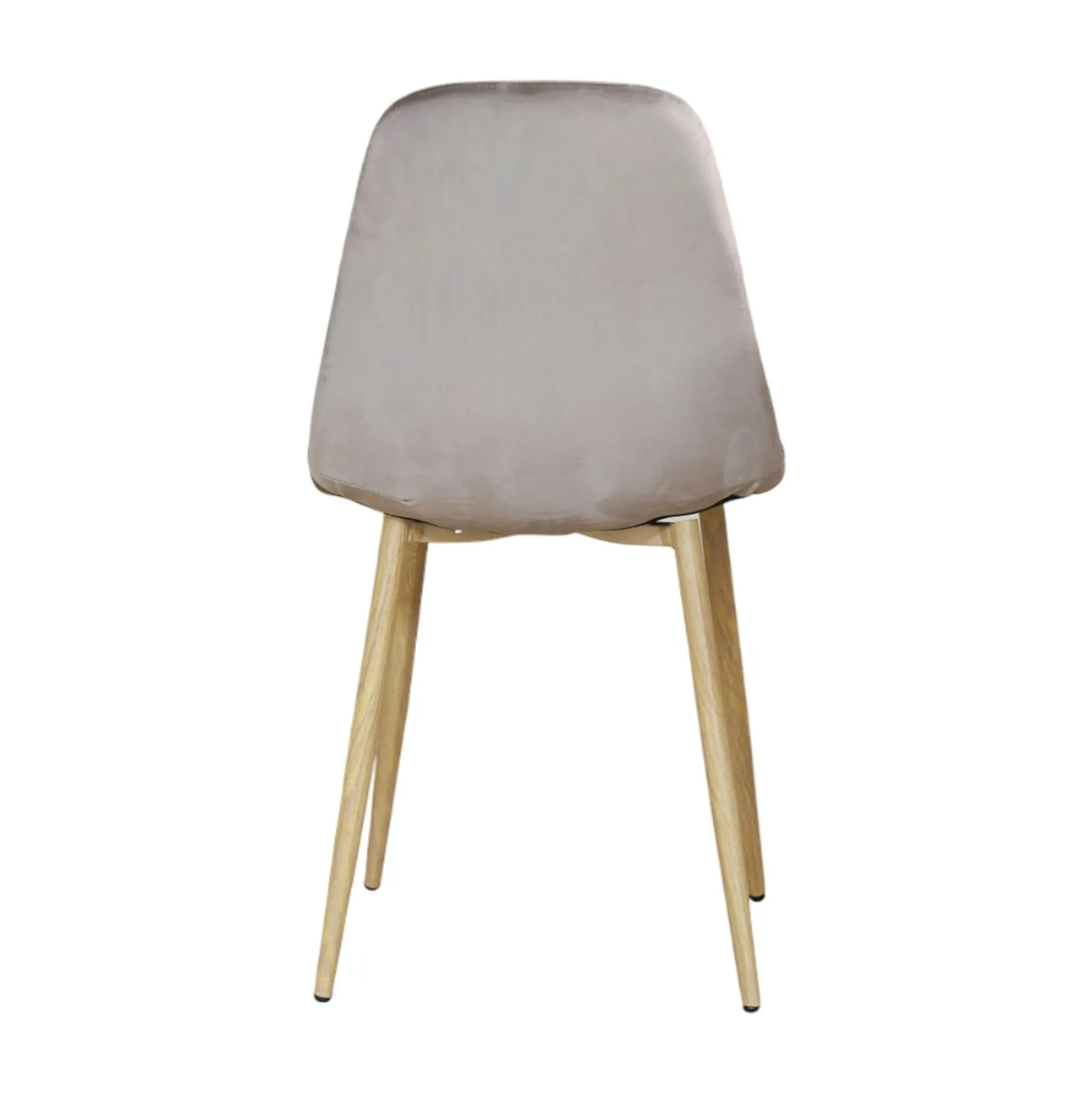 Chaise capitonnée velours gris taupe HAWAI (lot de 2)
