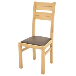 Chaise classique bois et assise marron ATTAN
