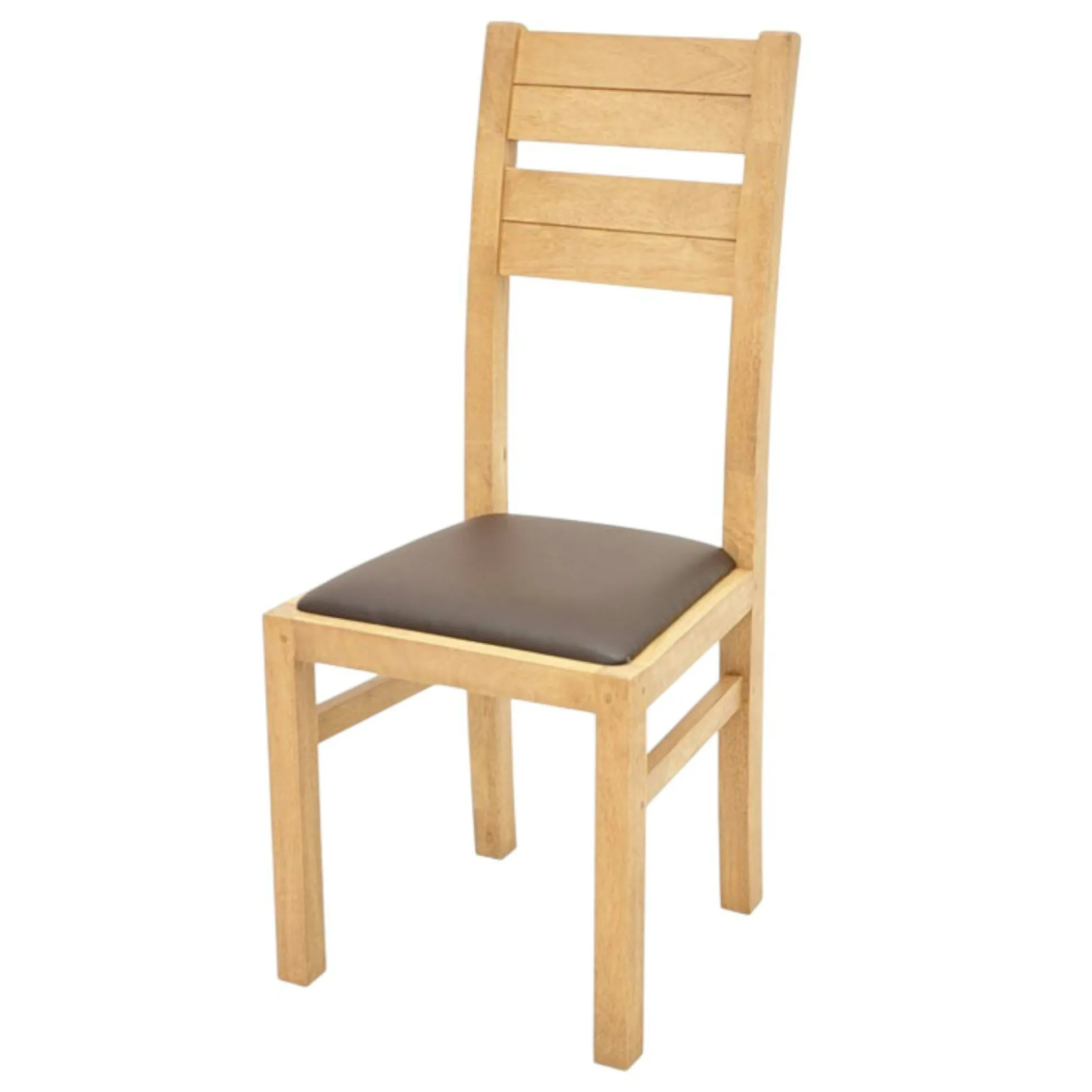 Chaise classique bois et assise marron ATTAN