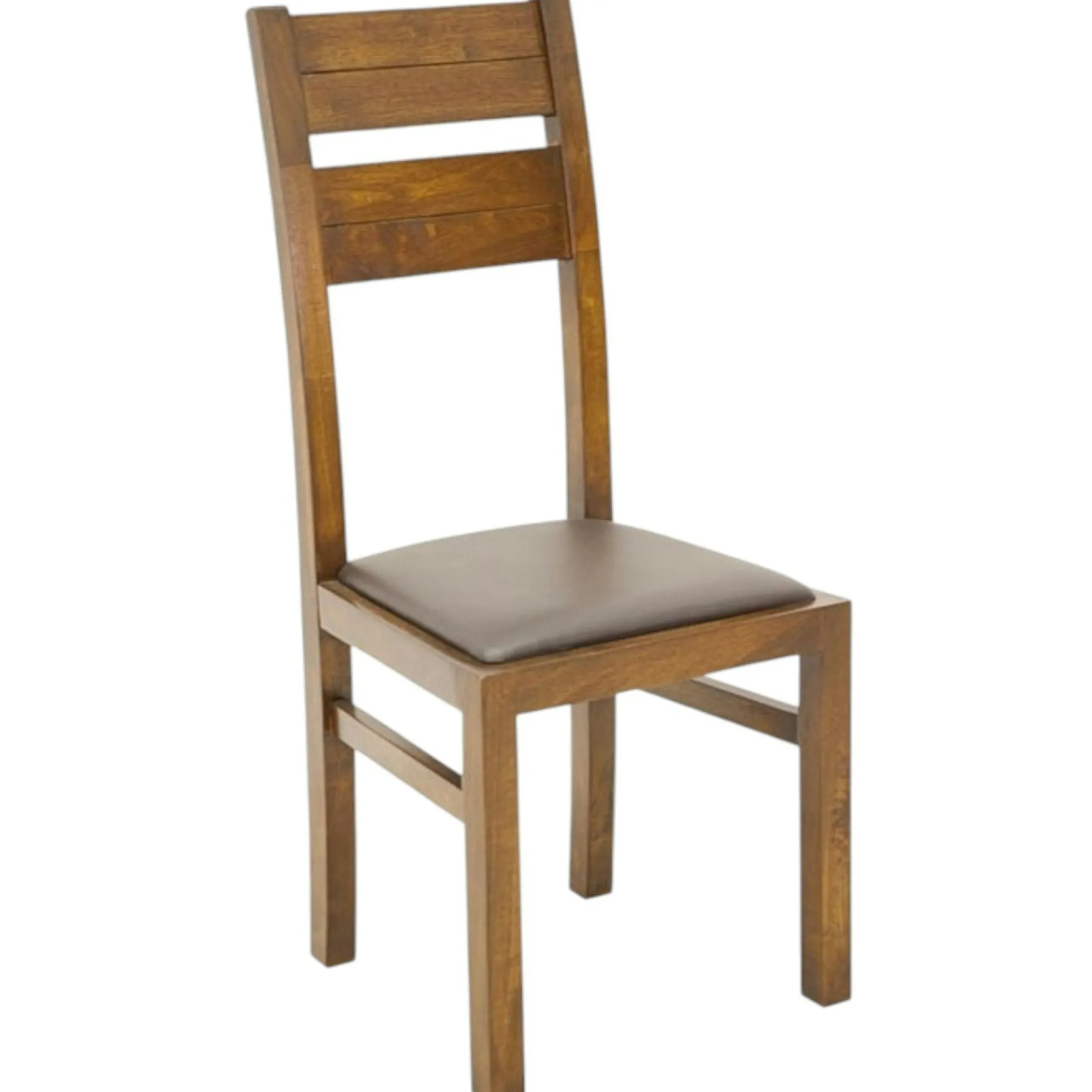 Chaise classique bois et assise marron ATTAN