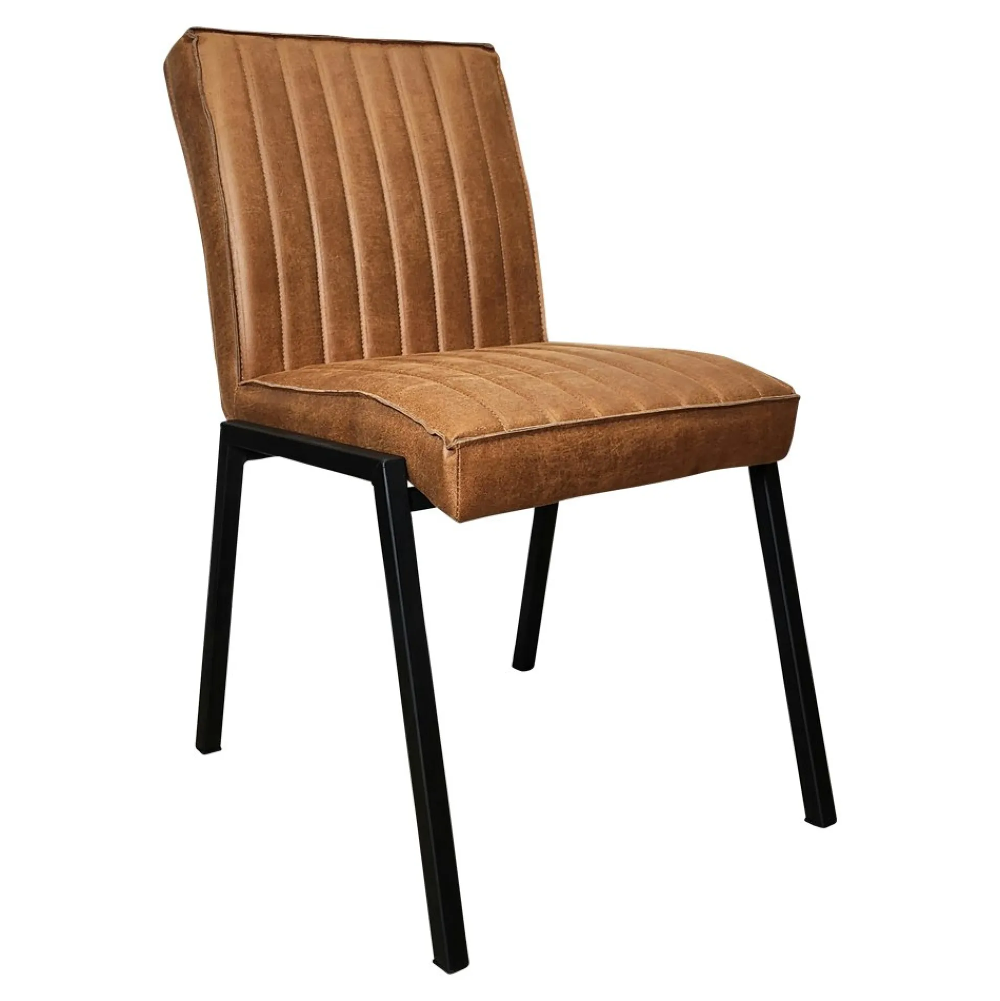 Chaise cognac rembourrée à bandes (lot de 2) CORTINA