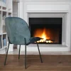Chaise contemporaine en velours bleu glacier FLORENCE (lot 2)