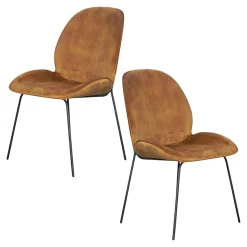 Chaise contemporaine en velours doré FLORENCE (lot 2)