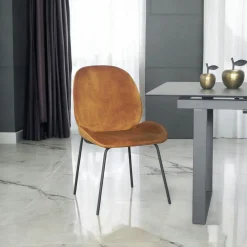 Chaise contemporaine en velours doré FLORENCE (lot 2)