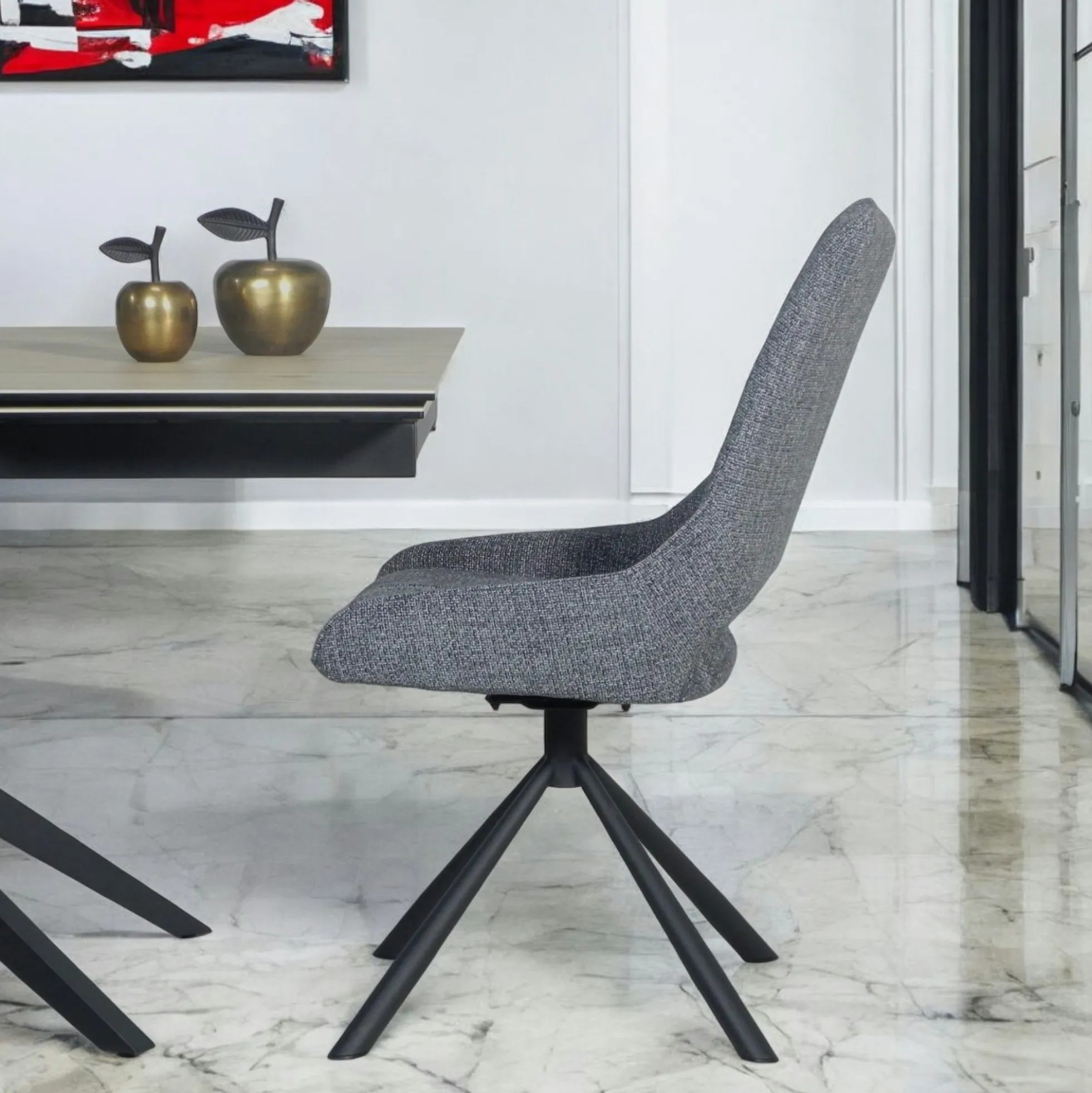 Chaise contemporaine pivotante anthracite (lot de 2) LIGURIE