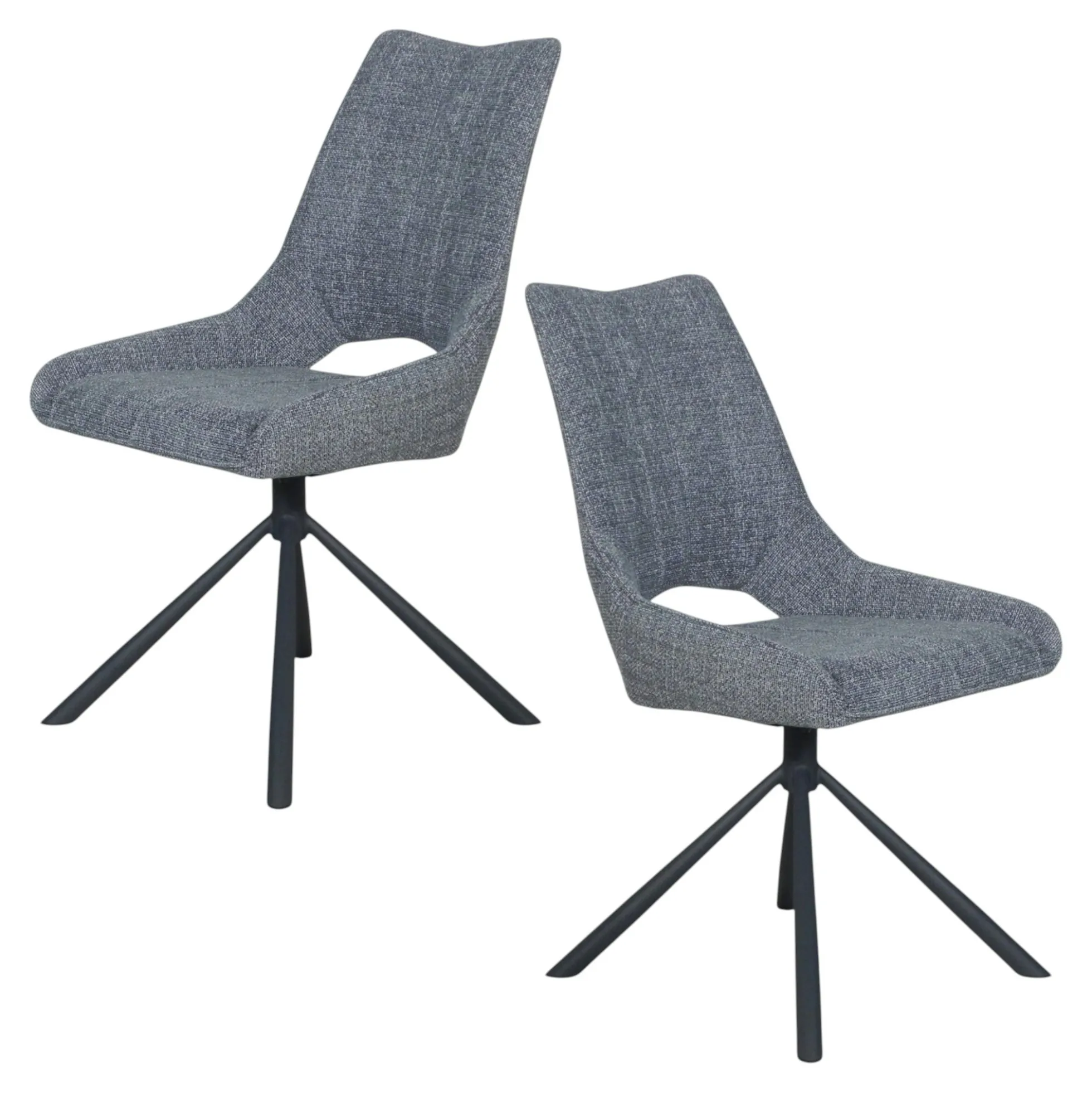 Chaise contemporaine pivotante anthracite (lot de 2) LIGURIE