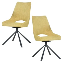 Chaise contemporaine pivotante moutarde (lot de 2) LIGURIE