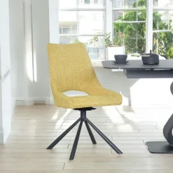 Chaise contemporaine pivotante moutarde (lot de 2) LIGURIE