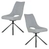 Chaise contemporaine pivotante grise (lot de 2) LIGURIE