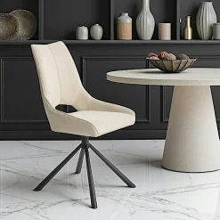 Chaise contemporaine pivotante beige (lot de 2) LIGURIE