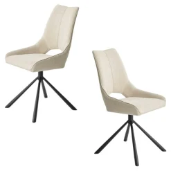 Chaise contemporaine pivotante beige (lot de 2) LIGURIE