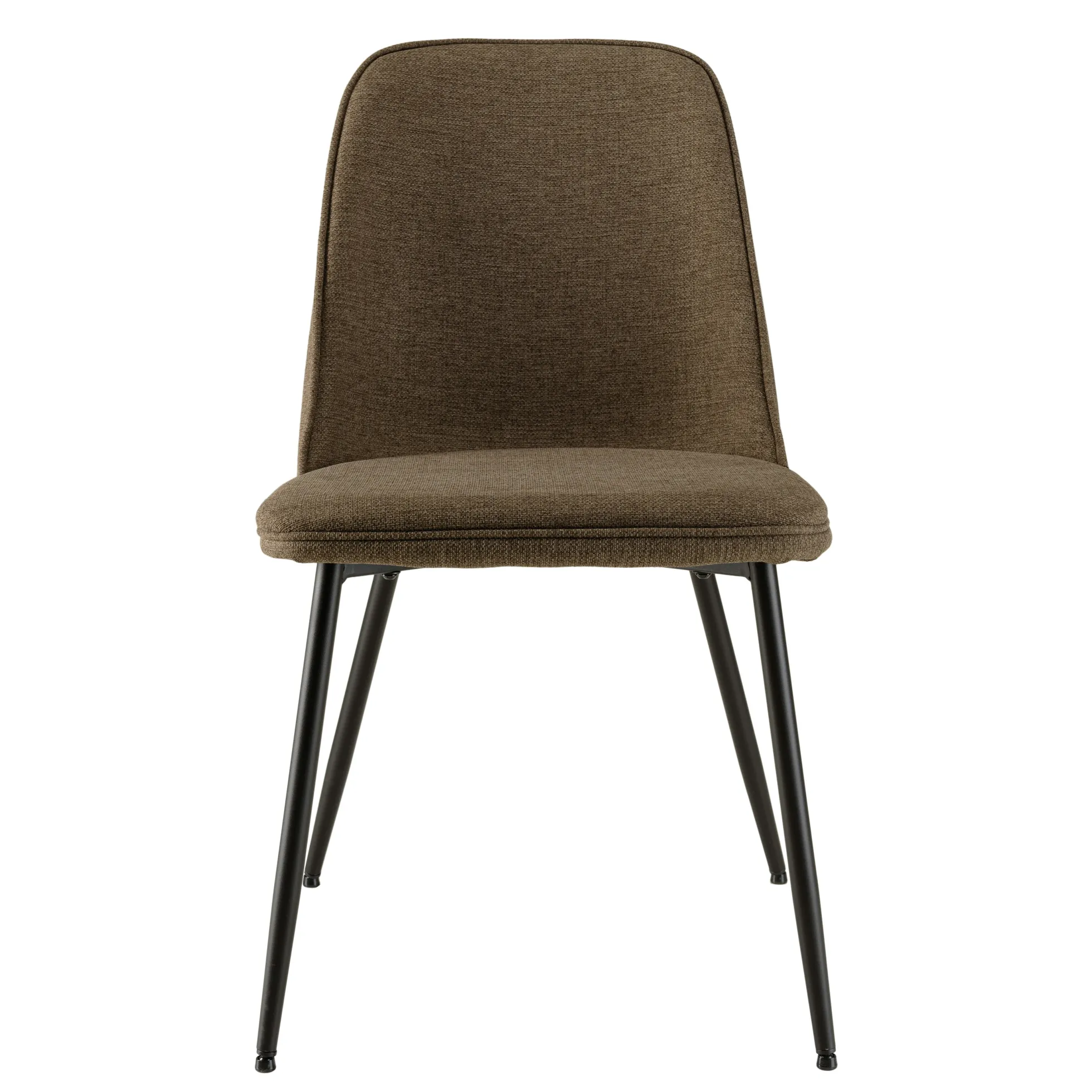 Chaise contemporaine tissu marron dossier droit (lot de 2) TIM