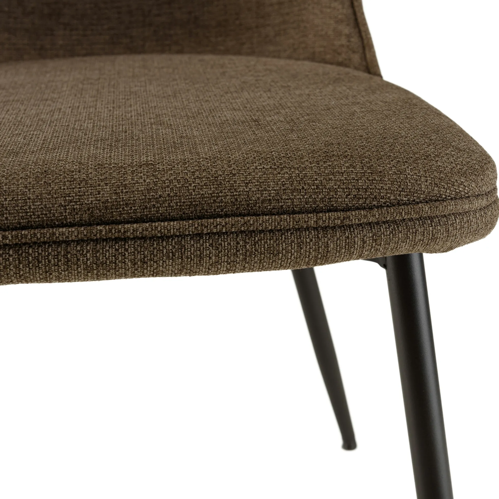 Chaise contemporaine tissu marron dossier droit (lot de 2) TIM