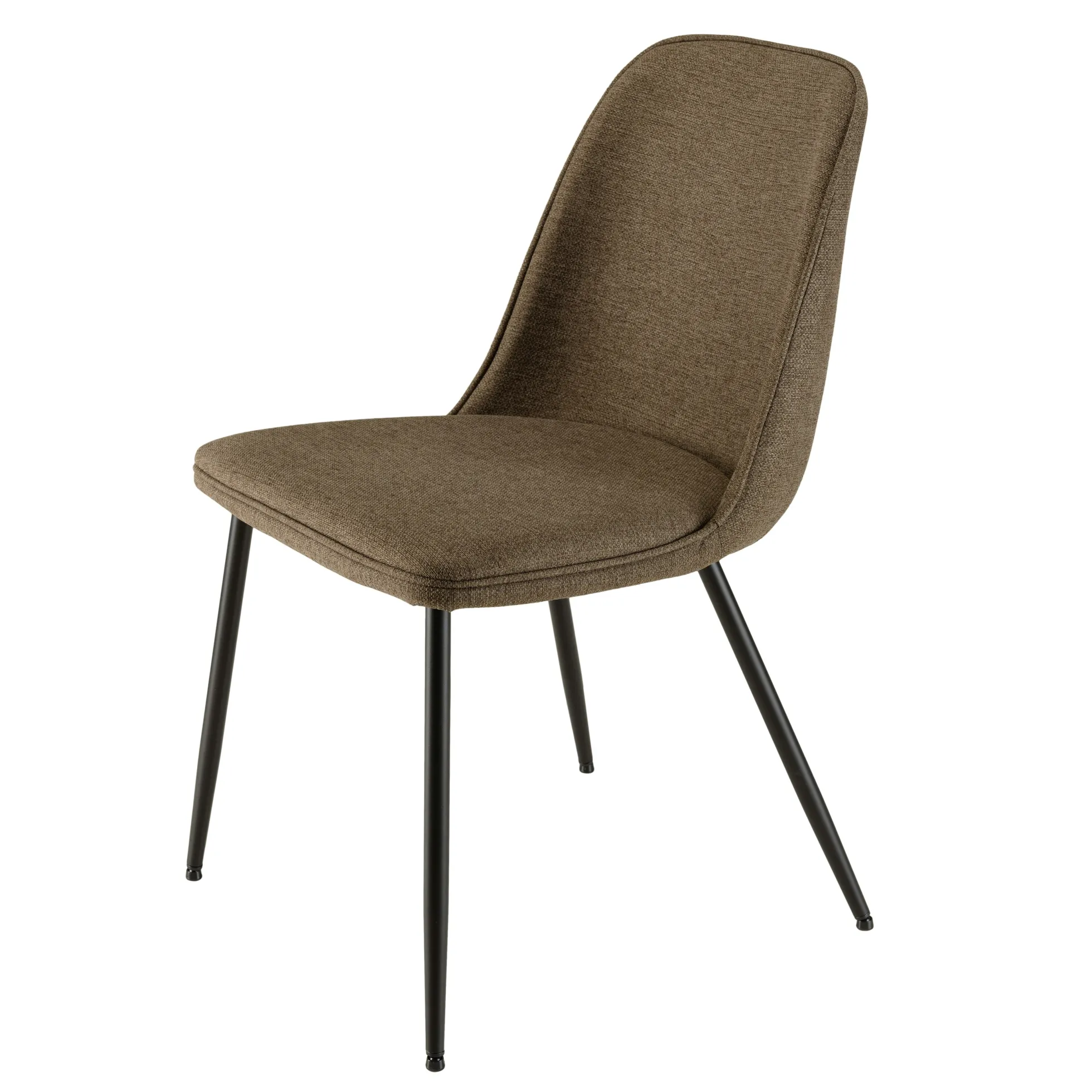 Chaise contemporaine tissu marron dossier droit (lot de 2) TIM
