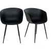 Chaise coque noire en polypropylène (lot de 2)