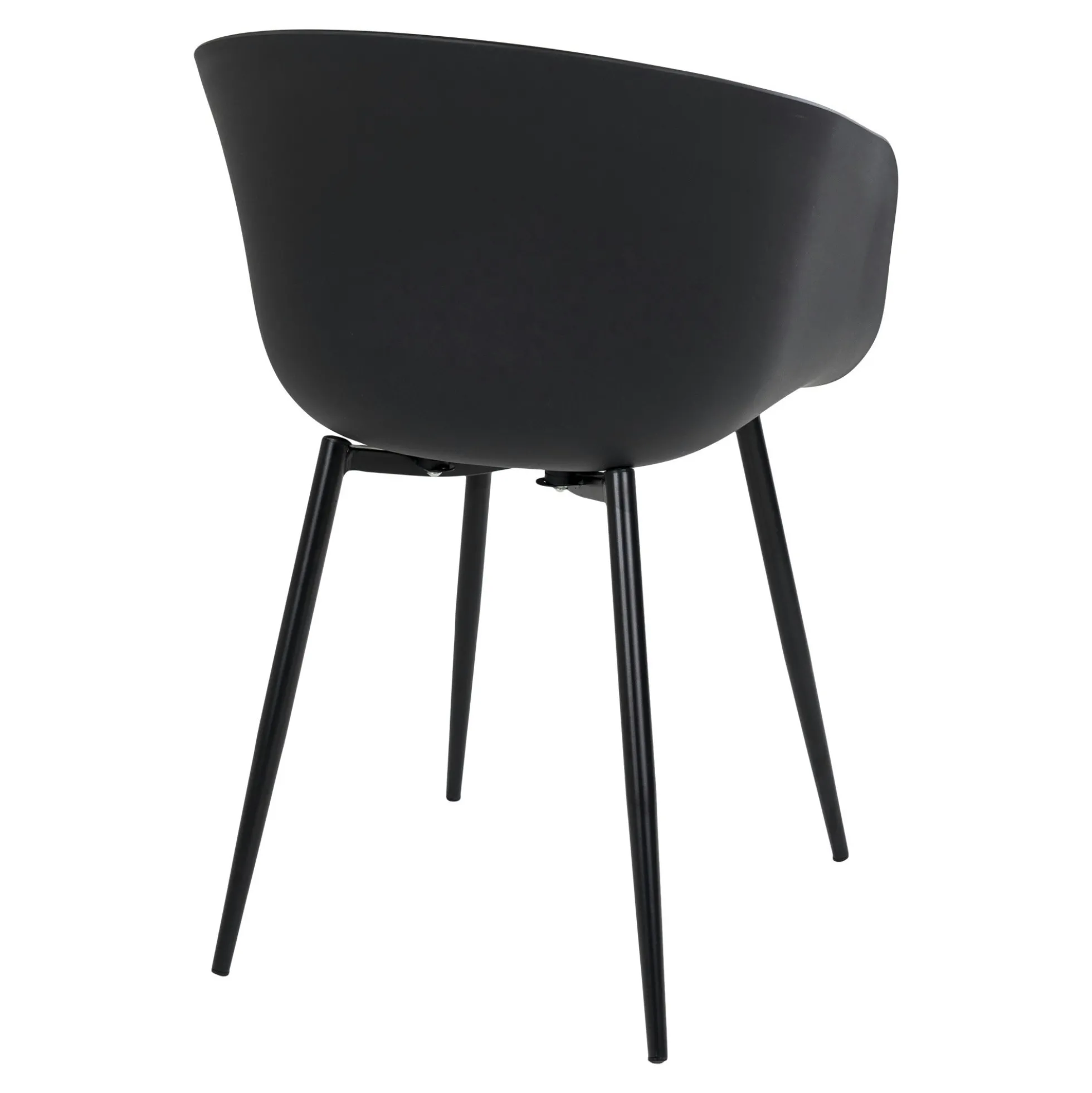 Chaise coque noire en polypropylène (lot de 2)