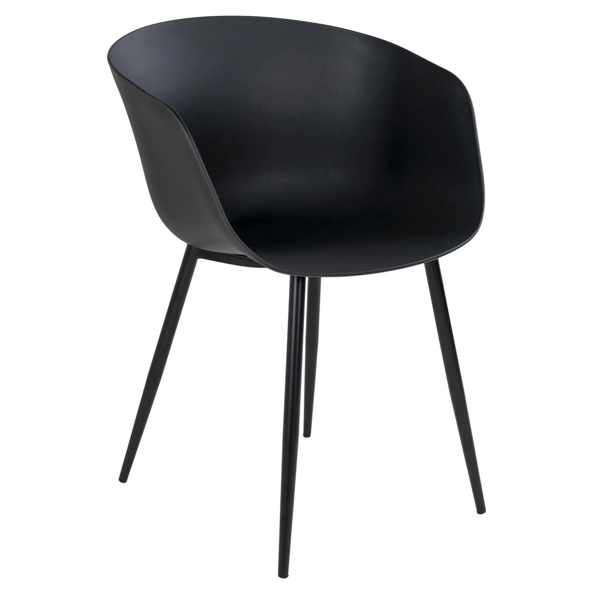 Chaise coque noire en polypropylène (lot de 2)