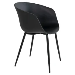 Chaise coque noire en polypropylène (lot de 2)