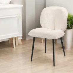 Chaise cosy en tissu blanc (lot de 2) IENA