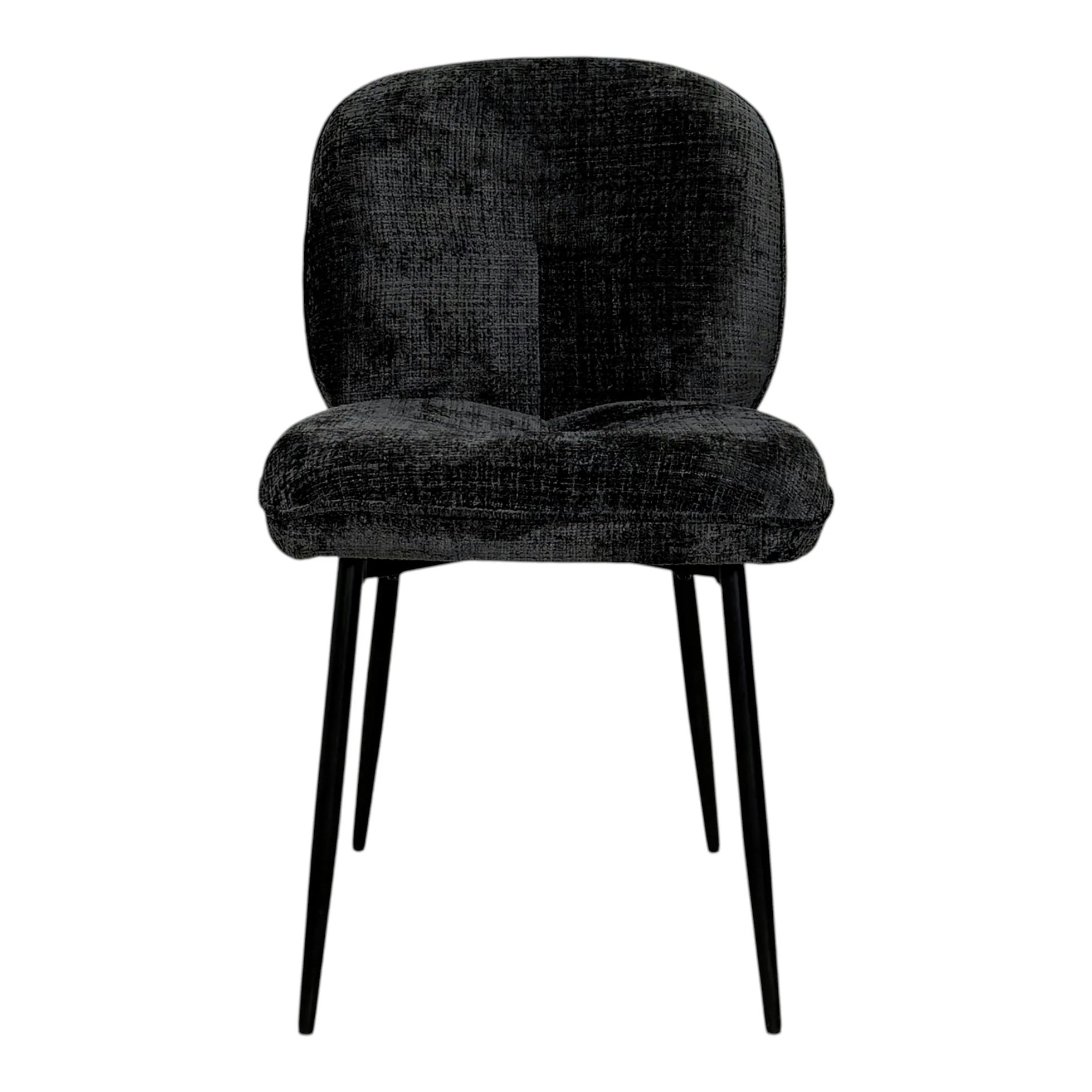 Chaise cosy en tissu noir (lot de 2) IENA