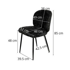 Chaise cosy en tissu noir (lot de 2) IENA