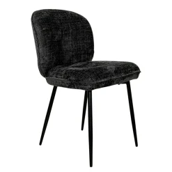 Chaise cosy en tissu noir (lot de 2) IENA